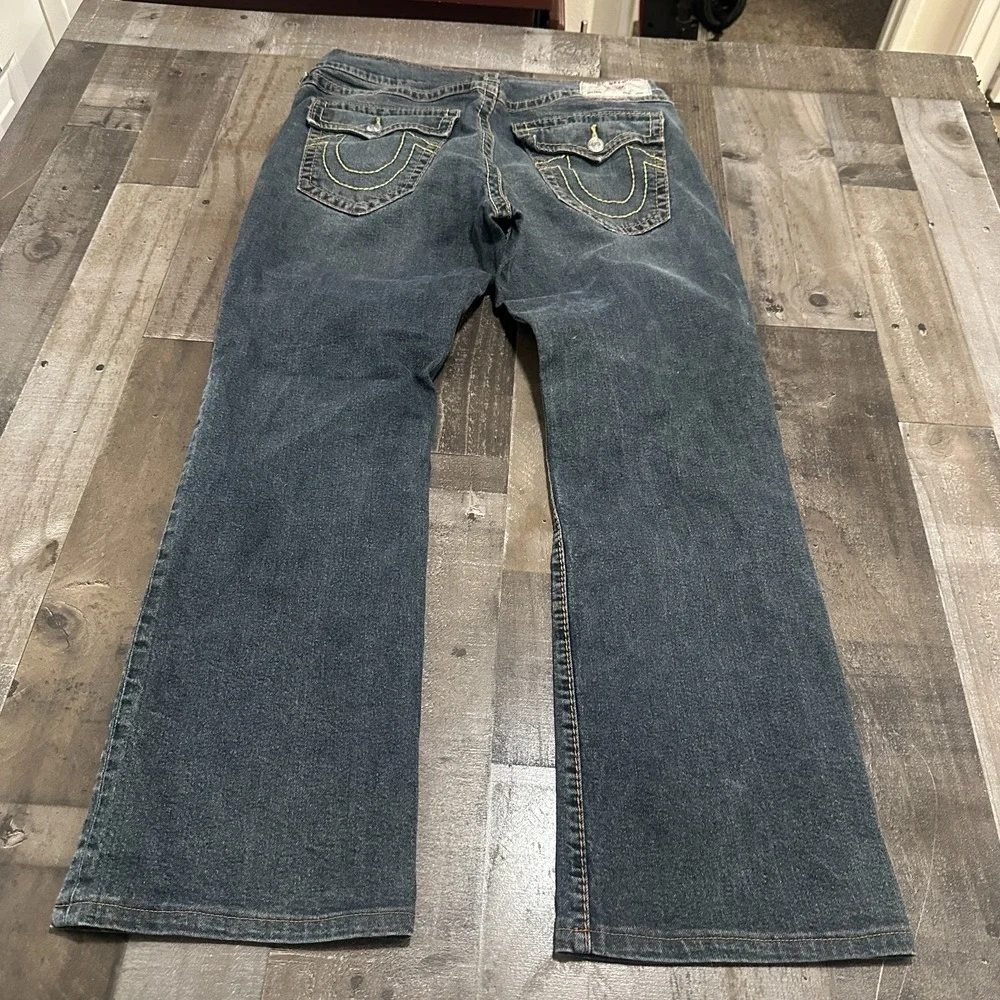 True Religion Jeans Men 36x31 Blue Medium Wash Billy Relaxed Bootcut Logo